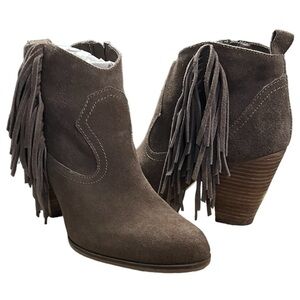 Steve Madden Ohio Western Suede Fringe Bootie Size 9M